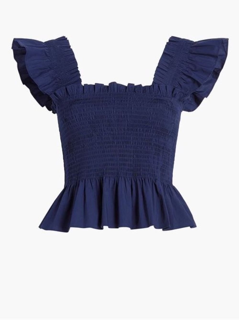 Hill House Home Navy Blue Ruffle Top Size M